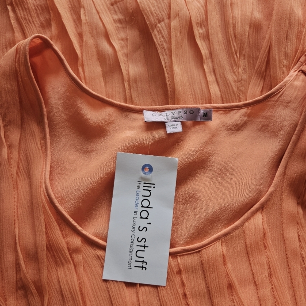 CALYPSO 100% Silk Waves Sleeveless Dress - Picture 8 of 9